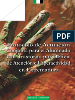 Protocolo de Actuación Conjunta para El Alumnado Con TDAH en Extremadura PDF