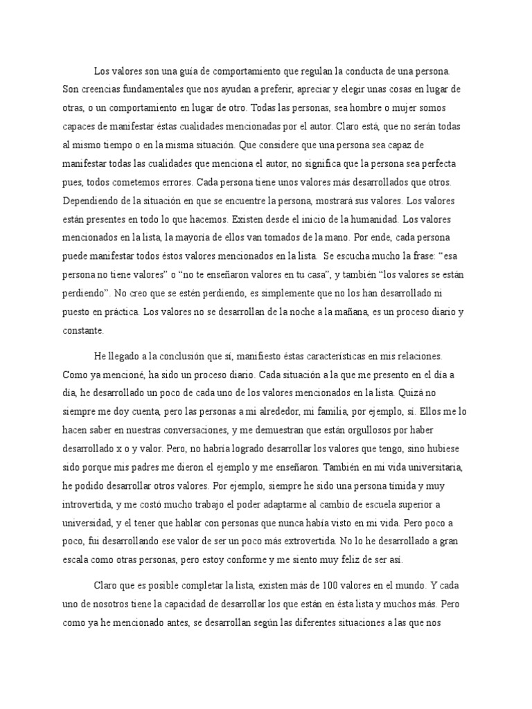 100 Cualidades de Una Persona Ideal