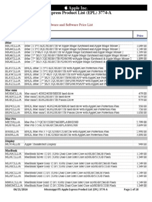 Apple Express Product List | PDF | I Pad | Airport