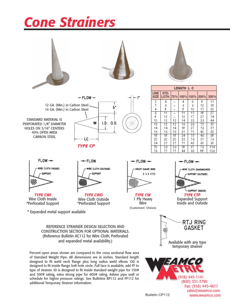 Conical Strainer PDF Pipe (Fluid Conveyance) Mechanical Engineering