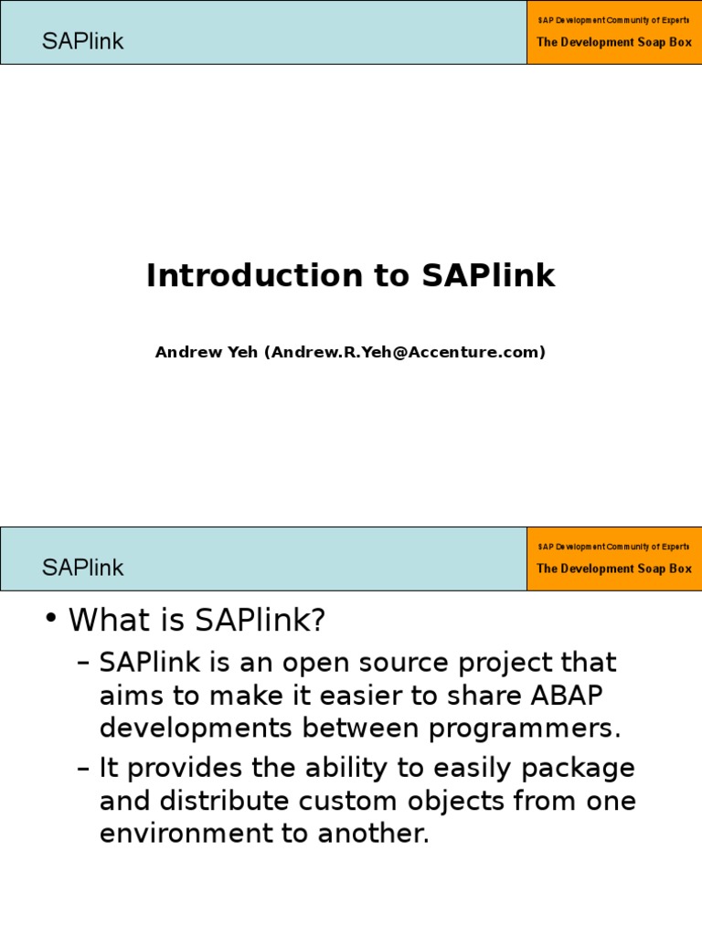 Introduction to SAPlink Tool | PDF | Software Development | Digital ...