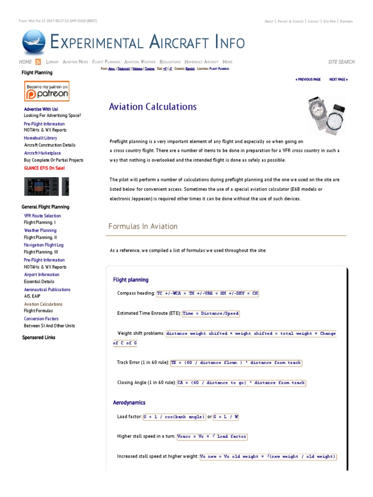 Aviation E6B & Jeppesen Flight Calculators For Aviation Formulas PDF