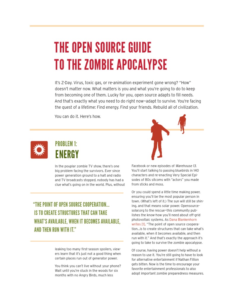 Open Source Survival in Zombie Apocalypse | PDF | Zombies | Apocalyptic ...