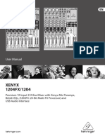 Behringer Mixer XENYX1204FX PDF