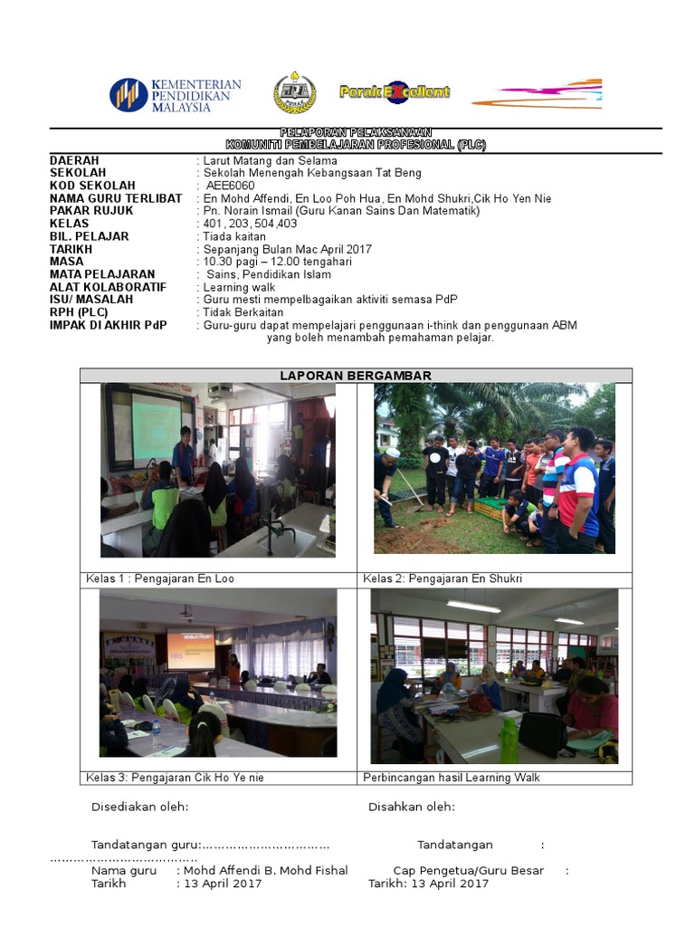 PLC Learning Walk Sains | PDF