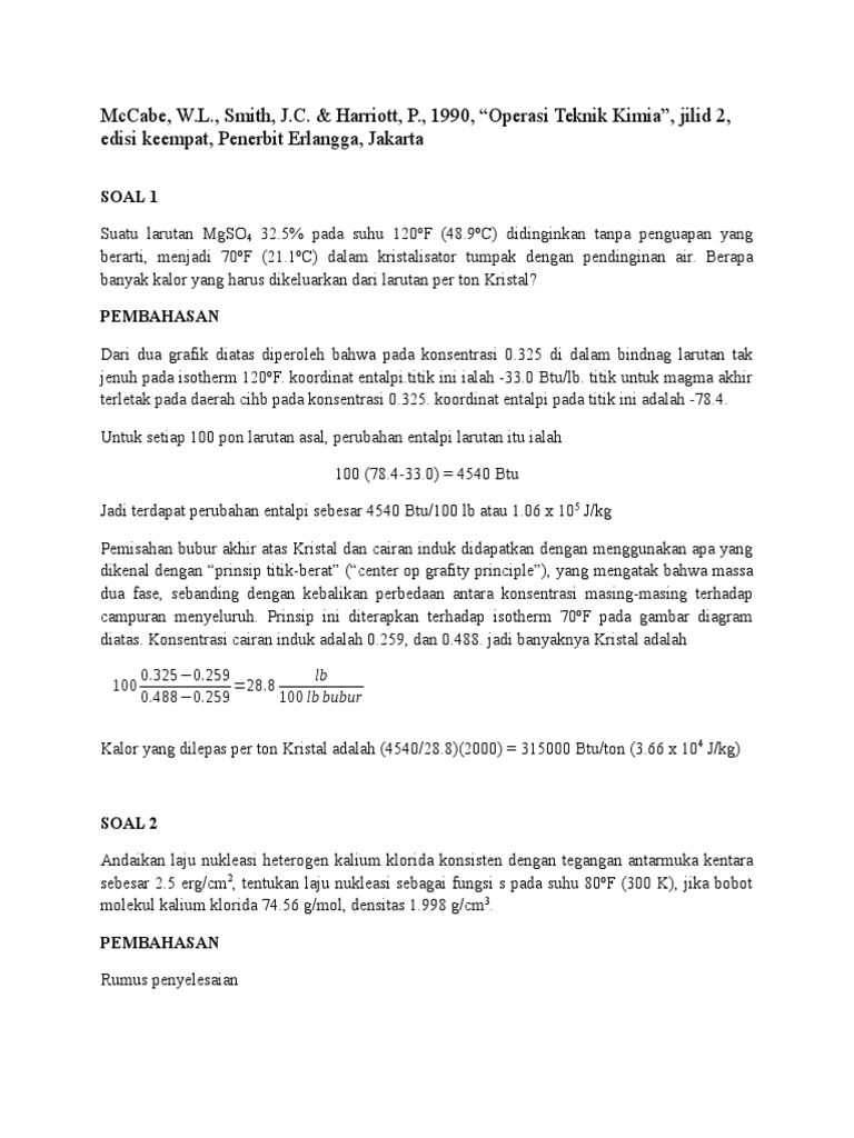 Soal Dan Pembahasan Kristalisasi Otk 2
