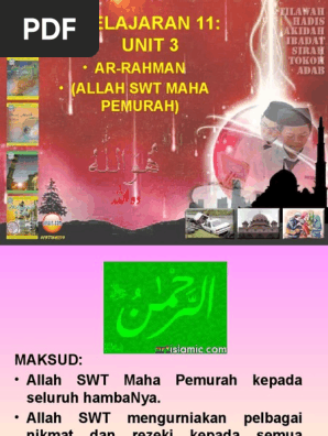Pel 11 Unit 3 Ar Rahman Allah Maha Pemurah Pdf