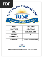 Name: Talha Hamid Submitted To: ENGR. Rohullah Subject: Linear Control System 6 Assignment No.: Department: Electrical Engineering