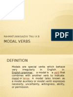 Modal Verbs: Rahmatunnisa/Diii Tnu Ix B