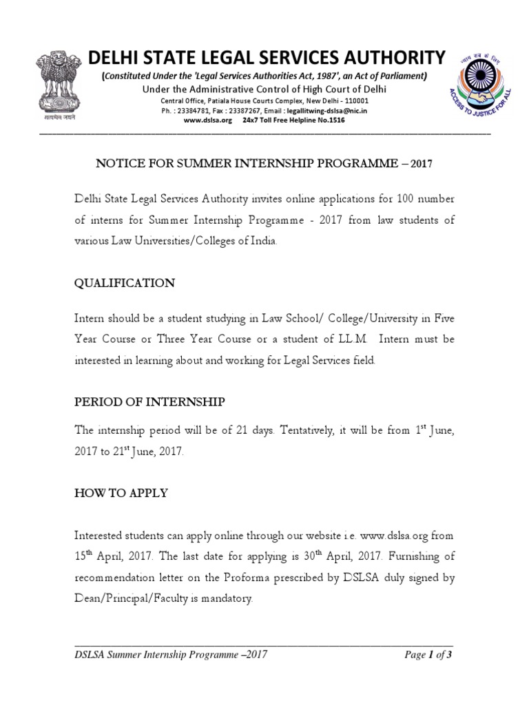Notice For Summer Internship Programme - 2017 | PDF | Internship | Job ...