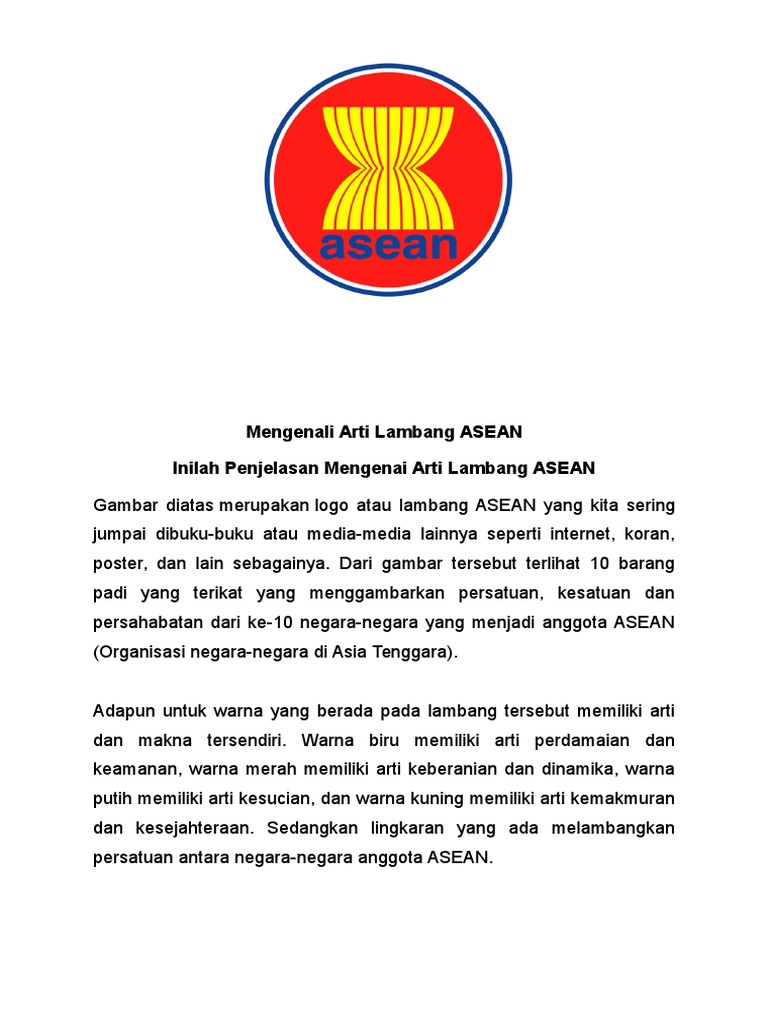 Arti dan Makna Lambang ASEAN | PDF