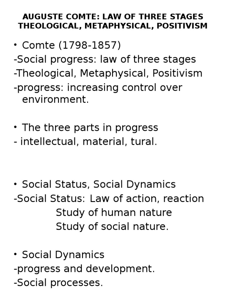 1auguste Comte, of 3 Stages | PDF