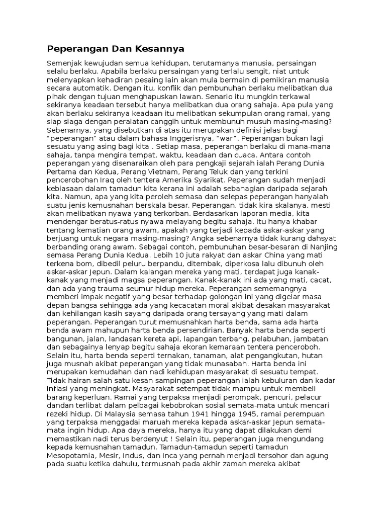 Peperangan Dan Kesannya Pdf