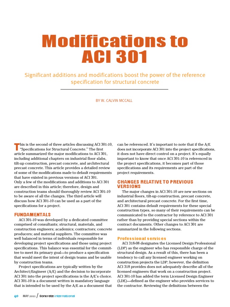 Aci 301 Specification Pdf