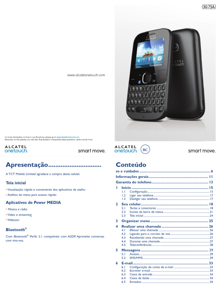 Alcatel 3075a User Manual | Celulares | Bluetooth | Free 30-day Trial ...