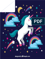 Bonito Unicornio Con Arcoiris y Estrellas 23 2147553192