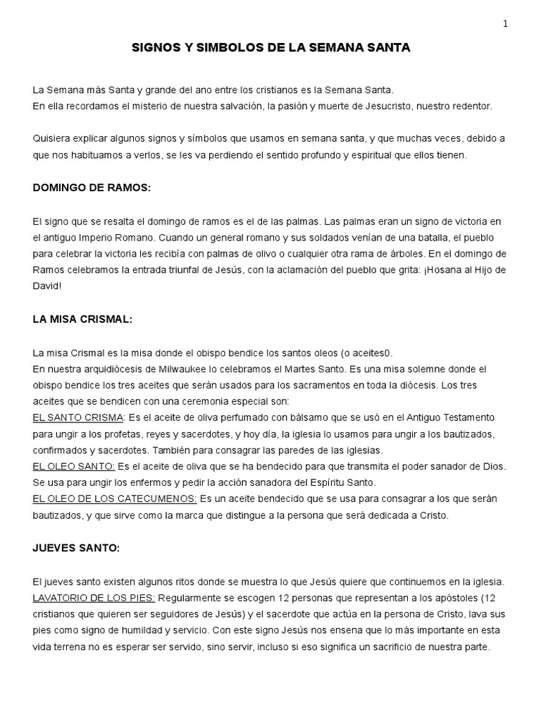 Signos y símbolos de la Semana Santa | PDF | Pascua de Resurrección ...