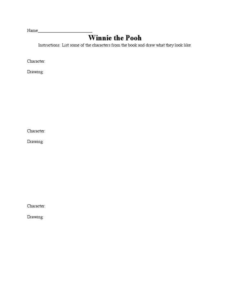 Winnie The Pooh Activity | PDF | Self-Improvement | Home & Garden
