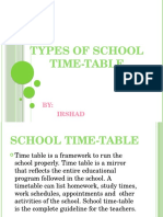 Types of School Time-Table