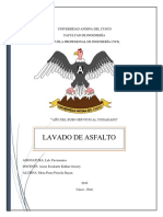 Lavado de asfalto para evaluar calidad de pavimento