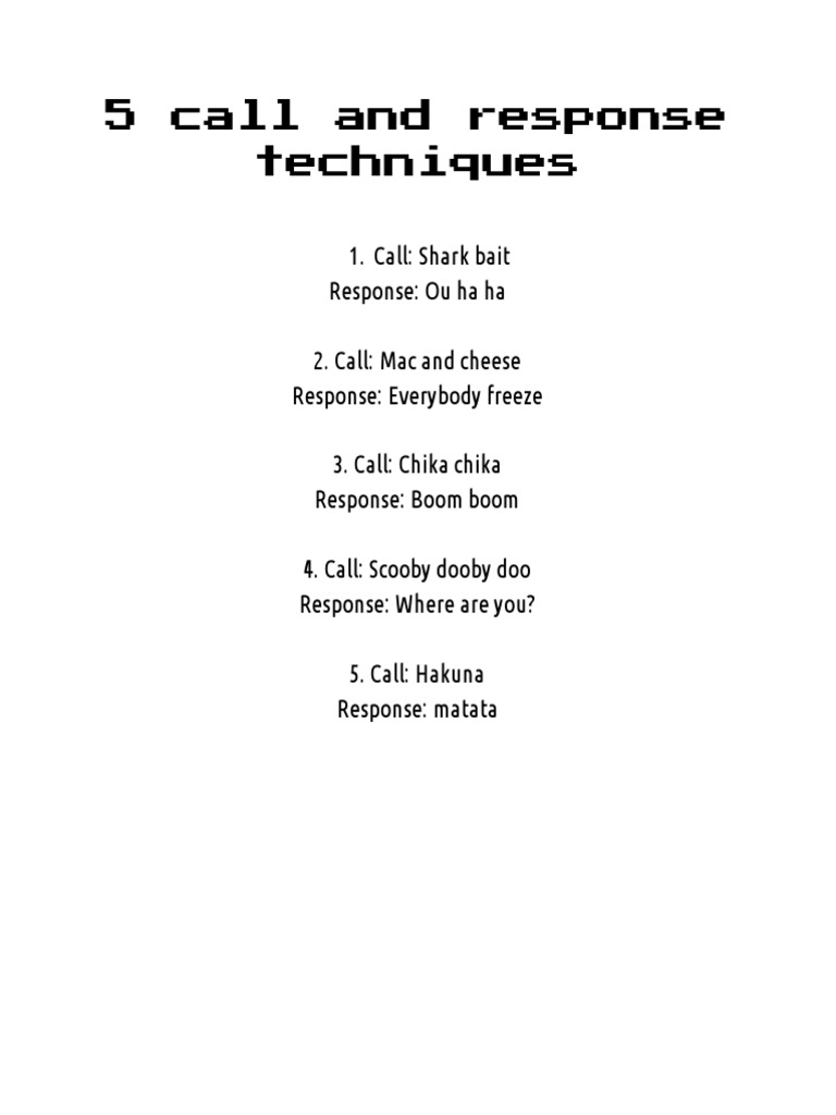 Callresponse | PDF
