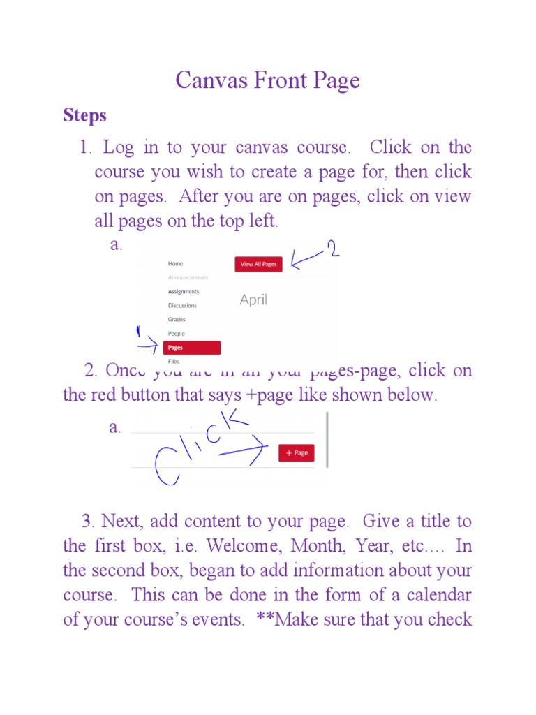 Canvas Front Page Handout1 | PDF