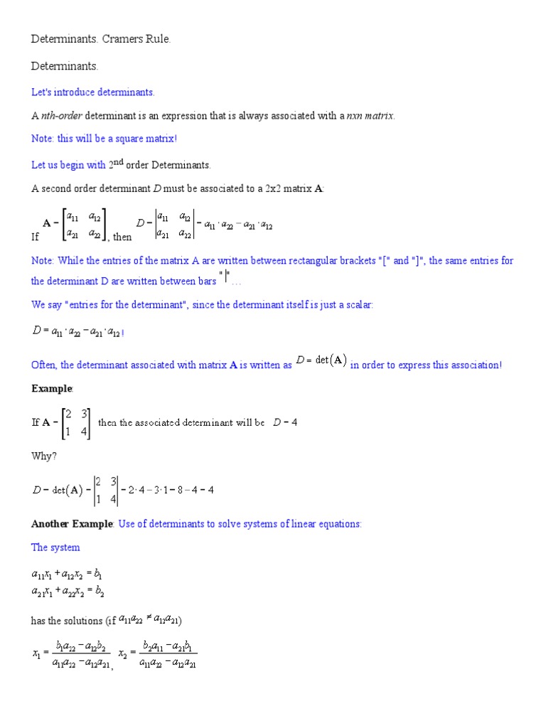 Cramers Rule Proof | Determinant | Matrix (Mathematics)