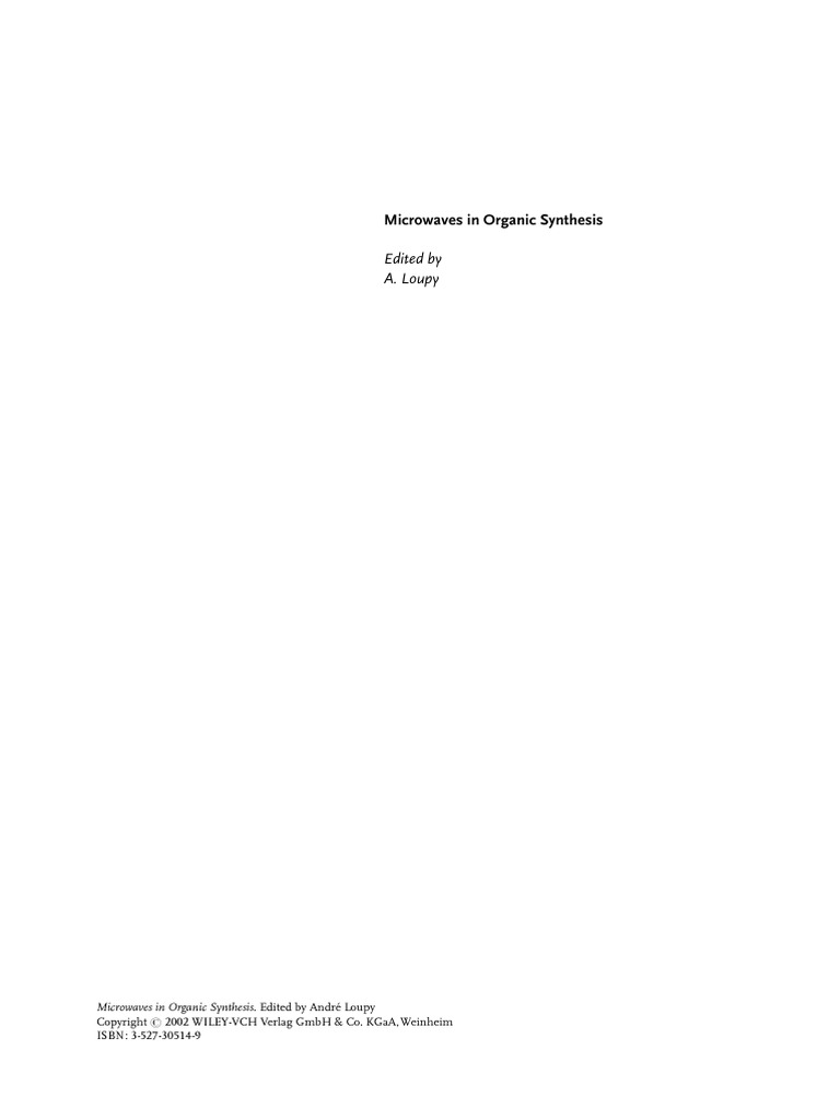 Microwaves in Organic Synthesis 2002 - Loupy PDF | PDF | Chemical ...