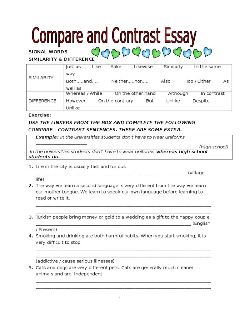 Compare and Contrast Signal Words | PDF | Telephone | Mobile Phones