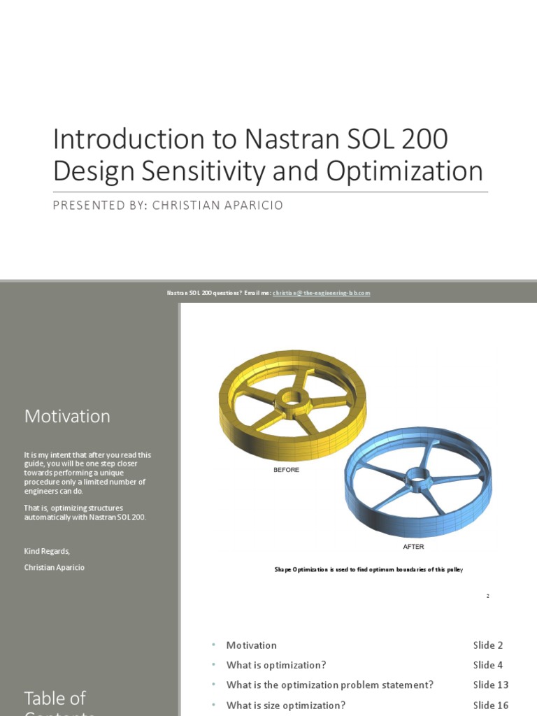 Nastran SOL 200 Optimization Guide | PDF | Buckling | Maxima And Minima