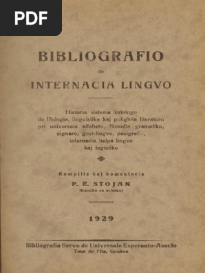 Bibliografio De Internacia Lingvo Pe Stojansercxebla - 