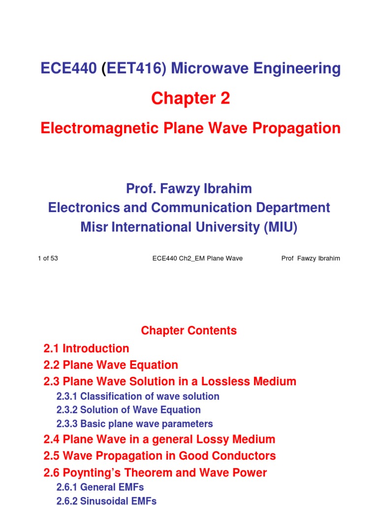 EM Wave Propagation in Lossless Media | PDF | Waves | Wavelength
