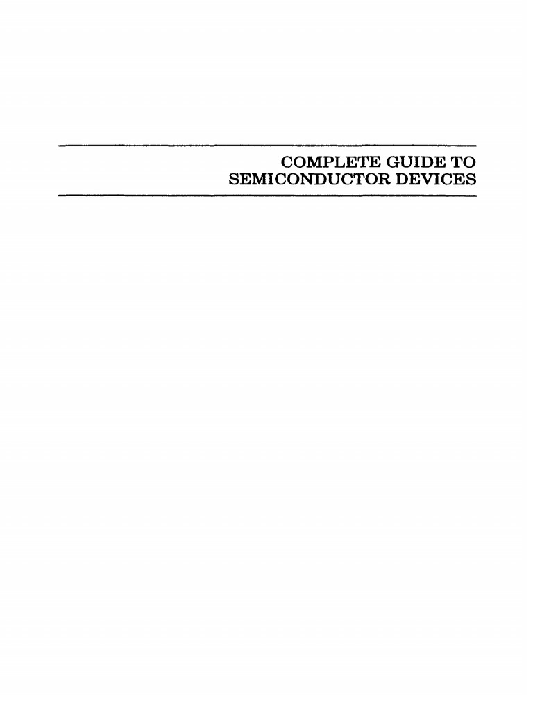 Kwok K. NG (Auth.) - Complete Guide To Semiconductor Devices, Second ...