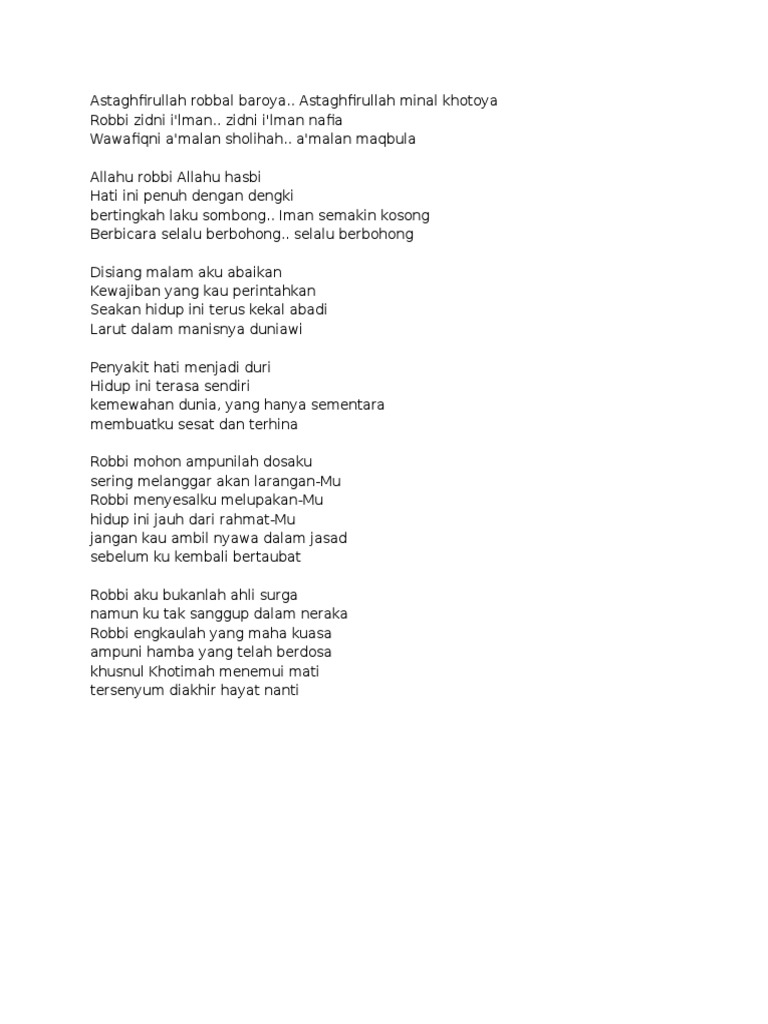 Astaghfirullah Robbal Baroya Versi Kelangan
