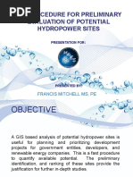 Gis Procedure For Preliminary Evaluation of Potential Hydropower Sites