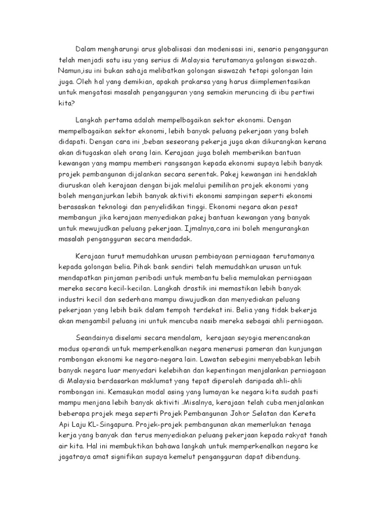 Langkah Menangani Masalah Pengangguran