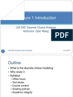 Lecture 1 Introduction: CIE 555: Discrete Choice Analysis Instructor: Qian Wang