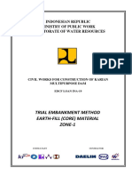 Earth-Fill (Core) Material Trial Embankment Method ZONE-1