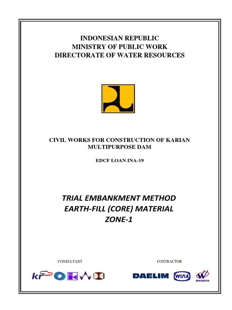 Earth-Fill (Core) Material Trial Embankment Method ZONE-1 | PDF