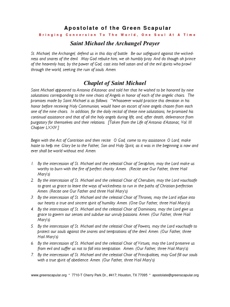 ST - Michael - Archangel Chaplet PDF | PDF | Michael (Archangel) | Lord ...