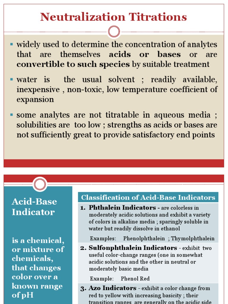 Neutralization Titration Techniques | PDF | Titration | Chemistry