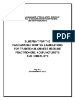 Blueprint For The Pan-Canadian Written Examinations For Traditional Chinese Medicine Practitioners, Acupuncturists and Herbalists