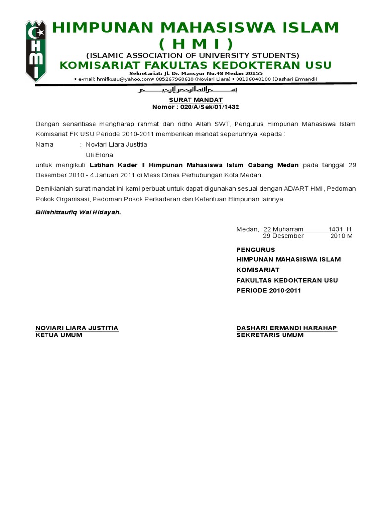 Himpunan Mahasiswa Islam Hmi Komisariat Fakultas