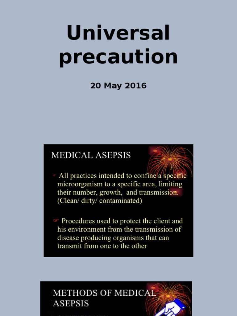 Universal Precautions in Healthcare | PDF