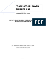 Special Processes Approved Supplier List: Only Applicable To Ge O&G Subsea, Drilling and Pressure Control Businesses