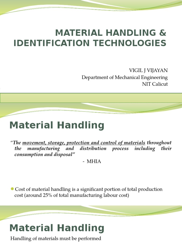 Material Handling & Identification Technologies PDF Barcode Warehouse