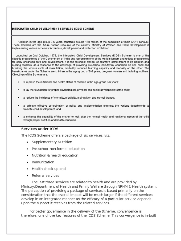 Overview of ICDS Scheme in India | PDF