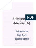 Metabolic Changes in Diabetes Mellitus