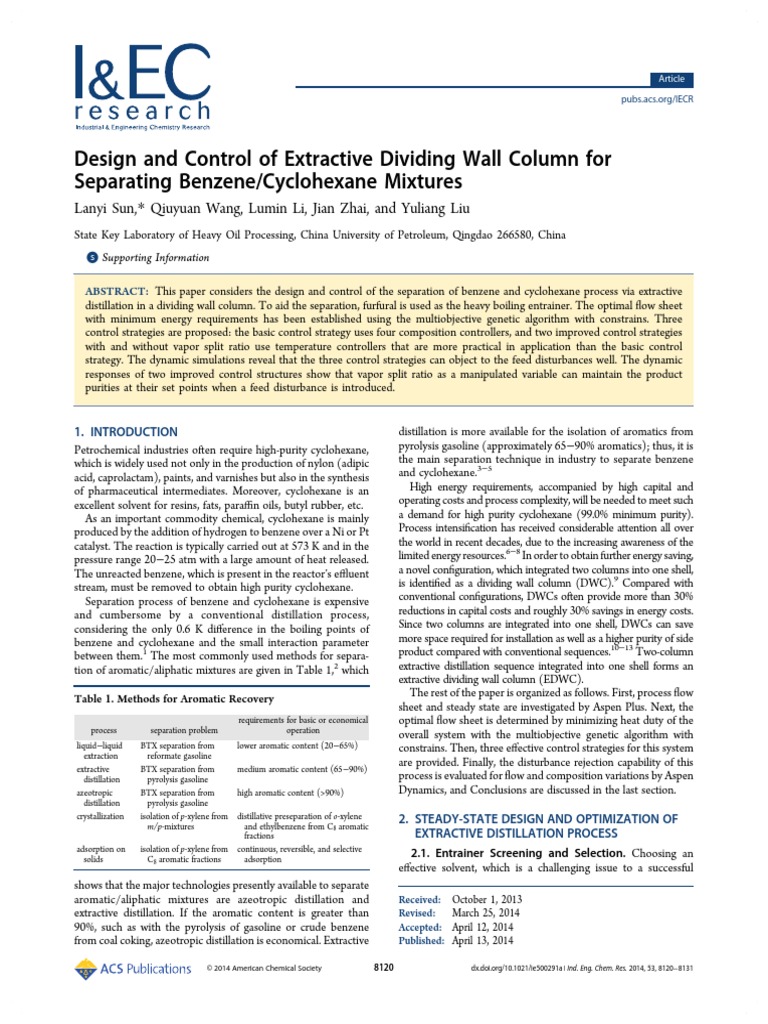 Chemical Process Paper | PDF | Distillation | Mathematical Optimization