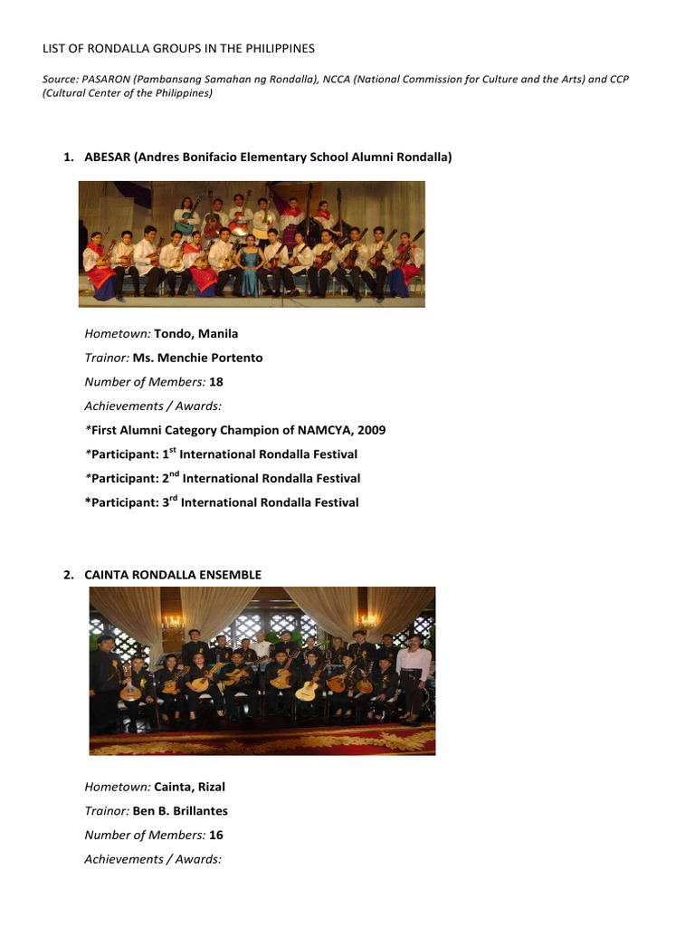 Rondalla Groups in the Philippines | PDF
